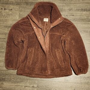 Abercrombie & Fitch Brown Sherpa Teddy Bear Jacket